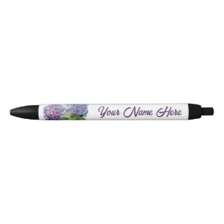 Blue Hydrangeas Personalized Pen 黒ボールペン