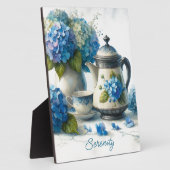 Blue Hydrangeas Sip and Serenity フォトプラーク (側面)