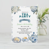Blue Hydrangeas tea party Invitation 招待状 (スタンド正面)