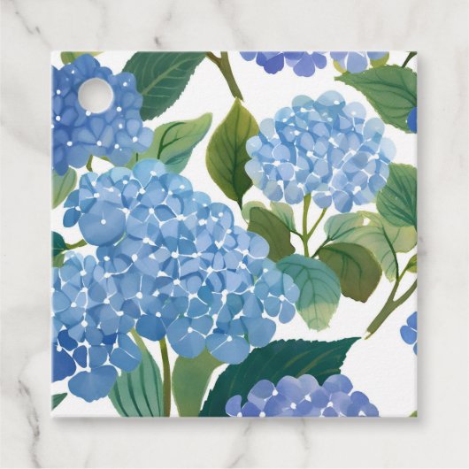 Blue Hydrangeas Watercolor Floral フェイバータグ (正面)