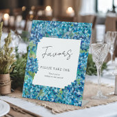 Blue Hydrangeas Wedding Favors Please Take One 台座サイン