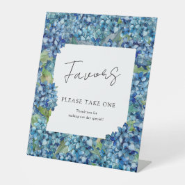 Blue Hydrangeas Wedding Favors Please Take One 台座サイン