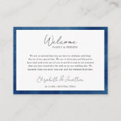 Blue Hydrangeas Wedding Welcome Gift Bag Basket プレイスカード (正面)