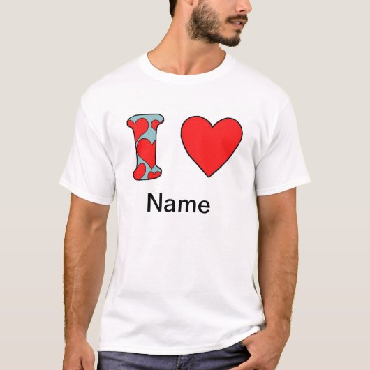 blue i love costomized tシャツ (正面)