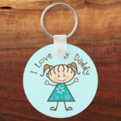 Blue I Love My Daddy Gift キーホルダー (正面)