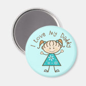 Blue I Love My Daddy Gift マグネット (正面/裏面)