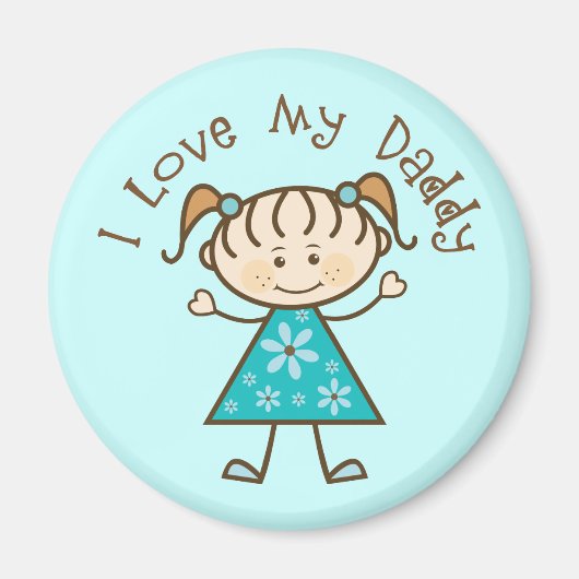 Blue I Love My Daddy Gift マグネット (正面)