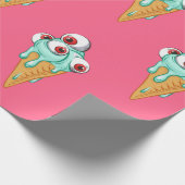 Blue ice cream with eyes. Pink background. Seamles ラッピングペーパー (角)