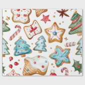 Blue Icing Christmas Cookies ラッピングペーパー (フラット)