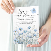 Blue In Bloom Bridal Shower Invitation Card 招待状
