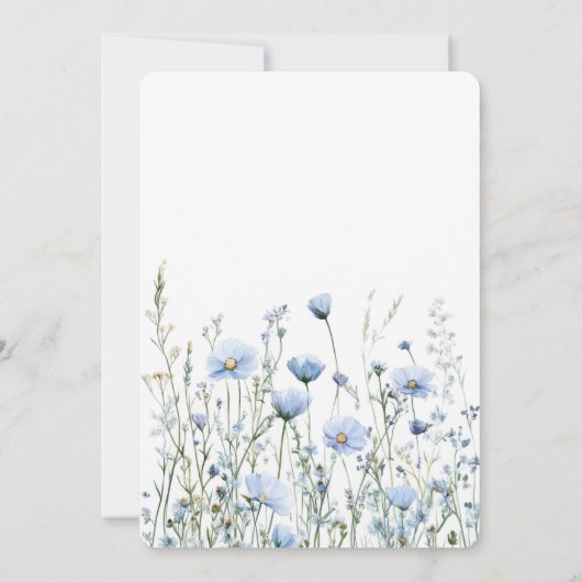 Blue In Bloom Bridal Shower Invitation Card 招待状 (裏面)