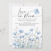 Blue In Bloom Bridal Shower Invitation Card 招待状 (正面)