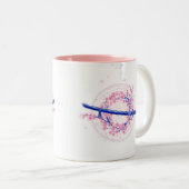 Blue Ink Katana & Cherry Blossom / Sakura Mug ツートーンマグカップ (正面右)
