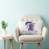 Blue Ink Samurai Art & Custom Quote Lumbar Pillow ランバークッション (椅子)
