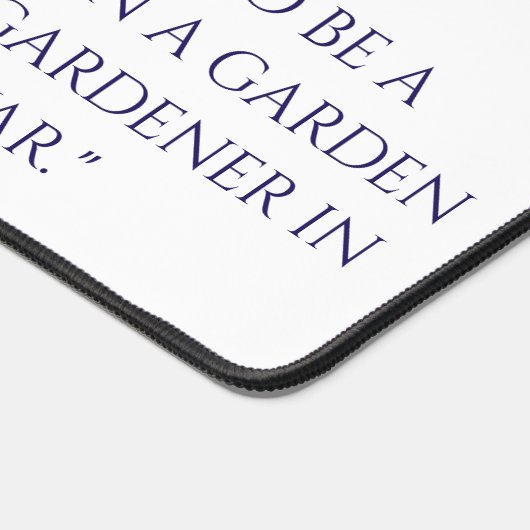 Blue Ink Samurai Warrior & Custom Quote Desk Mat デスクマット (コーナー)