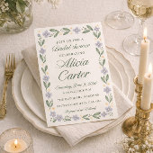 Blue Iris Bridal Shower Invitations - Editable 招待状