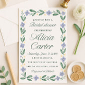 Blue Iris Bridal Shower Invitations - Editable 招待状
