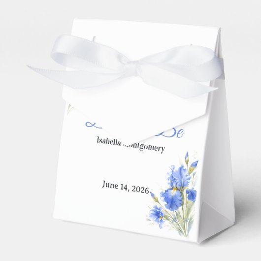 Blue Iris Bride to Be Something Blue Bridal Shower フェイバーボックス (正面サイド)