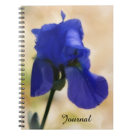Blue Iris Flower Art Personal Journal ノートブック (正面)