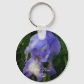 Blue Iris Flower Macro Art: Acrylic Keychain キーホルダー (正面)