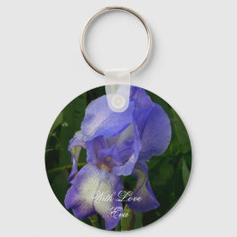 Blue Iris Flower Macro Art: Acrylic Keychain キーホルダー