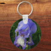 Blue Iris Flower Macro Art: Acrylic Keychain キーホルダー (正面)