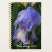 Blue Iris Flower Macro Art: Floral Planner プランナー手帳 (正面)