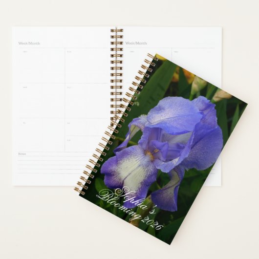 Blue Iris Flower Macro Art: Floral Planner プランナー手帳 (ディスプレー)