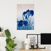 Blue Iris Japanese Fine Art Print  Floral Wall ポスター (ホームオフィス)