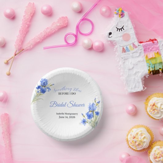 Blue Iris Something Blue Before I Do Bridal Shower ペーパーボウル (パーティー)