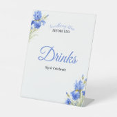 Blue Iris Something Blue Bridal Shower Bar Drinks 台座サイン (正面)
