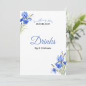 Blue Iris Something Blue Bridal Shower Drinks Sign 招待状 (スタンド正面)