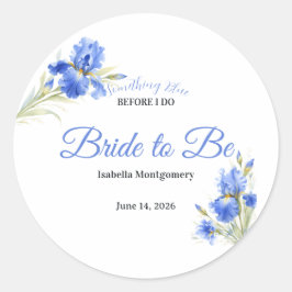 Blue Iris Something Blue Bridal Shower Envelope ラウンドシール