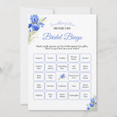 Blue Iris Something Blue Bridal Shower Game Bingo 招待状 (正面)