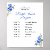 Blue Iris Something Blue Bridal Shower Program ポスター (正面)