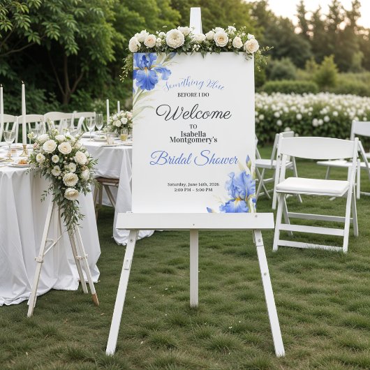 Blue Iris Something Blue Bridal Shower Welcome ポスター