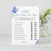 Blue Iris Something Blue He Said She Said Game 招待状 (スタンド正面)