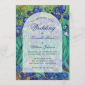 Blue Irises Floral Arch Van Gogh Wedding Elegant 招待状 (正面)