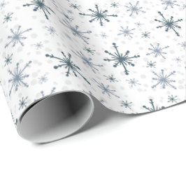 Blue-ish Gray Snowflake Tissue Paper ラッピングペーパー