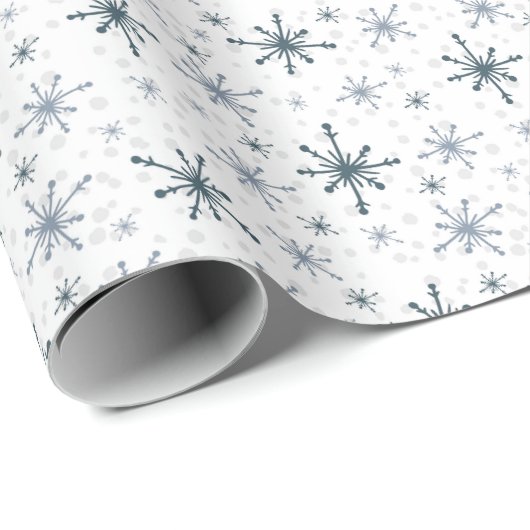 Blue-ish Gray Snowflake Tissue Paper ラッピングペーパー (ロールコーナー)