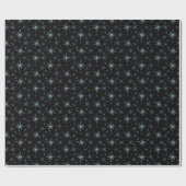 Blue-ish Gray Snowflakes on a Black Background ラッピングペーパー (フラット)