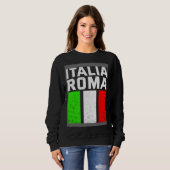 Blue Italy Flag Italian Girl Italia Rome スウェットシャツ (正面フル)