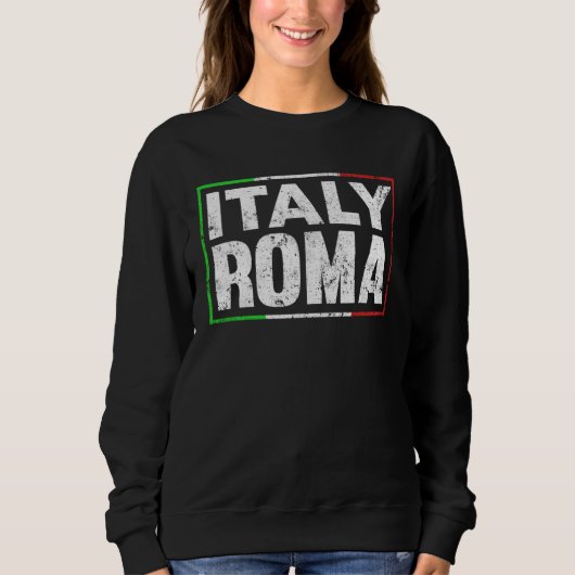 Blue Italy Flag Italian Girl Italia Rome 1 スウェットシャツ (正面)