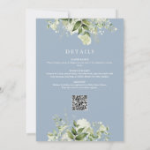 Blue Its A Boy Greenery All In One Baby Shower 招待状 (裏面)