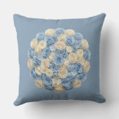 Blue & Ivory Floral クッション (裏面)