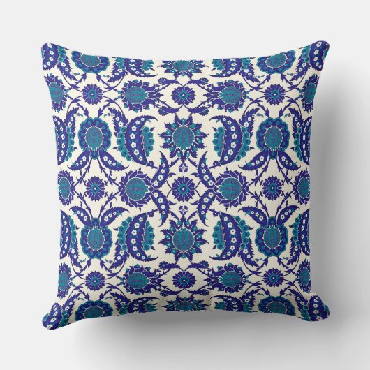 Blue Iznik Floral Pattern クッション (裏面)