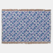 Blue Iznik Flower Pattern スローブランケット (正面)