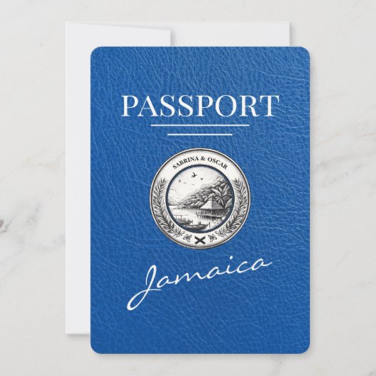 Blue Jamaica 王室の Passport日付の保存 セーブザデート (正面)