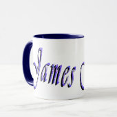 Blue James Nameロゴ、 マグカップ (正面左)