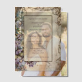 Blue Jasmine Floral Framed  ベラム紙招待状 (オフセット (カップル))